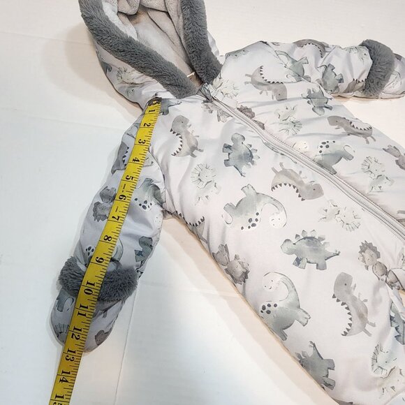 First Wish baby snowsuit bunting sz 3-6 months Hooded Dinosaur print - Picture 12 of 12